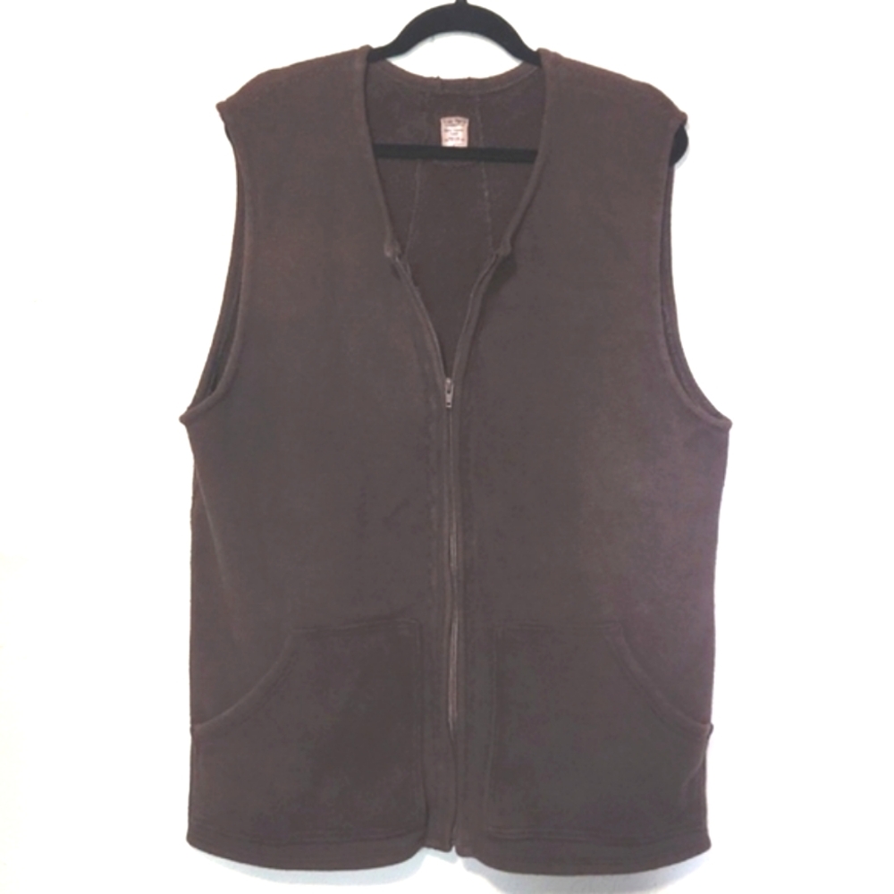 True Hemp Cooperation 100% Organic Cotton Eugene, Oregon Custom Brown Vest Large